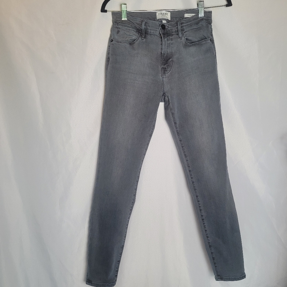 Frame Denim Women's Le High Skinny Jeans In Smithson Gray Wash Size 27